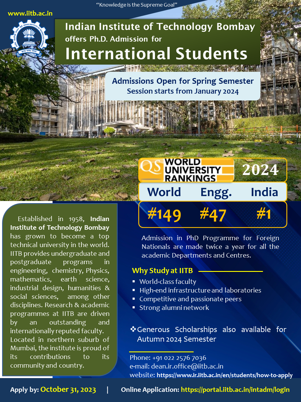 IIT Bombay on X: IIT Bombay online portal for international